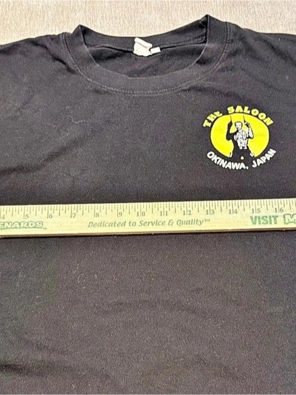 The Saloon Kinville, Okinawa, Japan graphic tee Graphic Tee Black Short Sleeve - Picture 3 of 4
